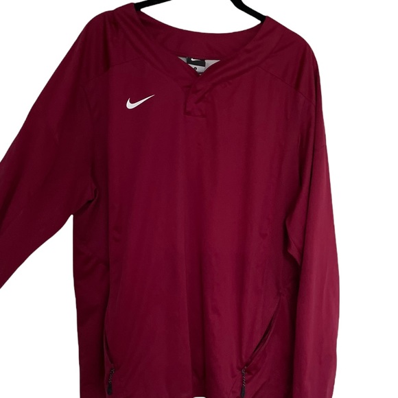 Nike Baseball Vapor Maroon Pullover Wind Windshirt Jacket Men's size Large - Picture 2 of 10